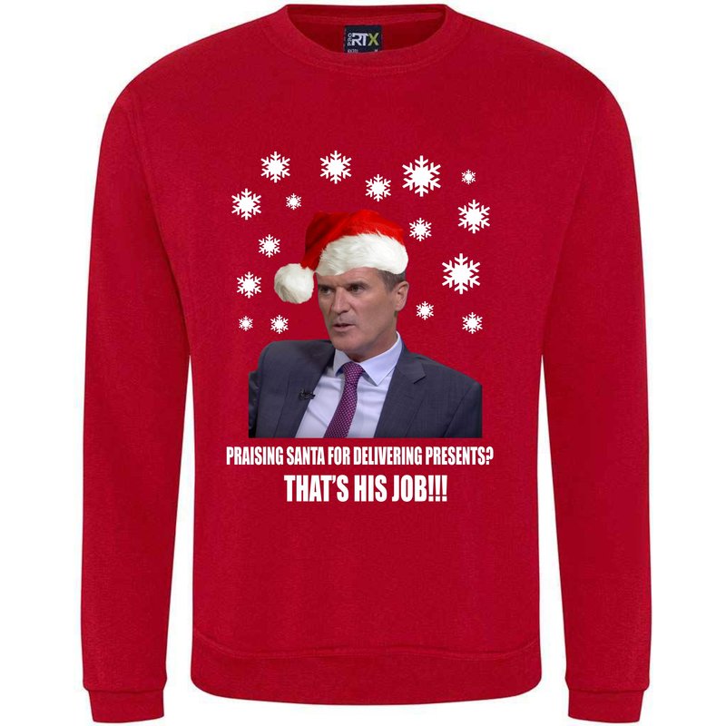 Praising Santa For Delivering Presents, That's His Job, Roy Keane Funny Christmas Sweater — Chandails pour hommes