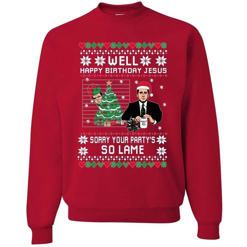 The Office Jesus Ugly Sweater Michael Scott Christmas Sweater — Chandails pour hommes