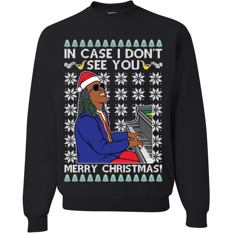 Stevie Wonder In Case I Don't See You Merry Xmas Ugly Christmas Sweater — Chandails pour hommes