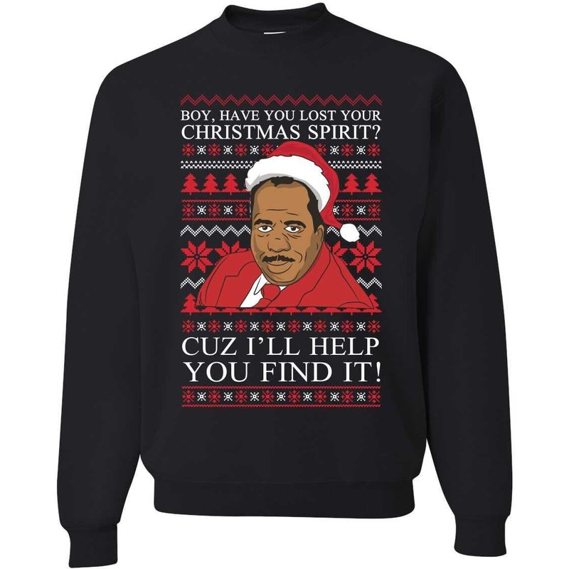 Christmas Spirit I'll Help You Find It Stanley Hudson Ugly Christmas Sweater — Chandails pour hommes