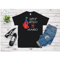 Birthday Among Us Gaming Shirt - Custom Gamer Tee