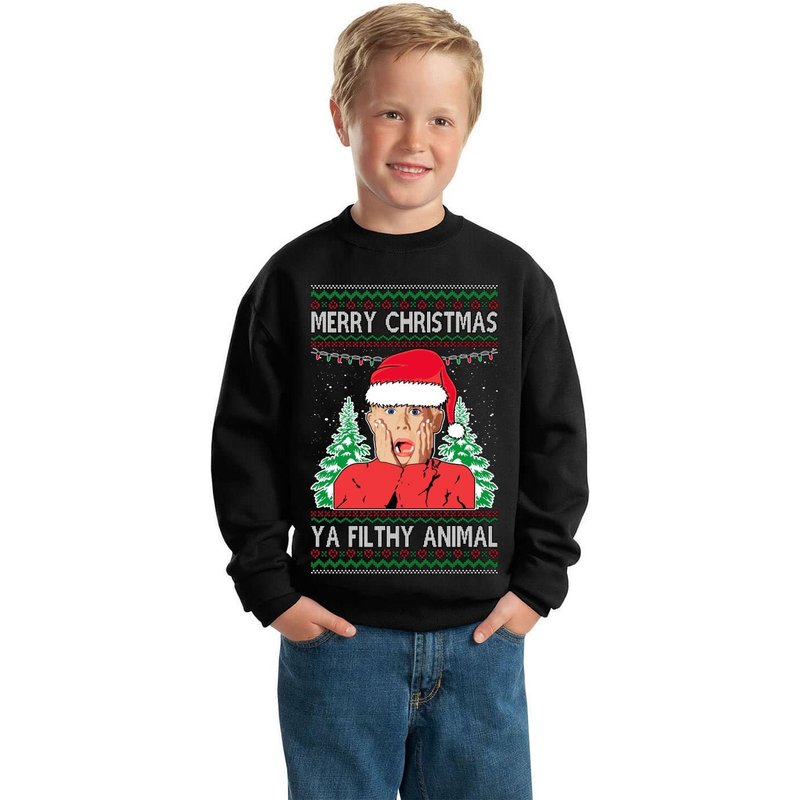Kevin Filthy Animal Boys Girls Kids Youth Ugly Christmas Sweater — Sweats à capuche pour hommes