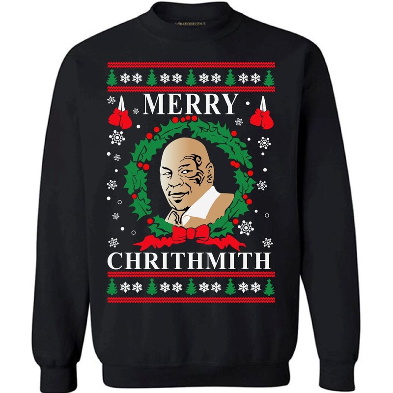 Ugly Christmas Sweater Mike Tyson Christmas Sweater Merry Chrithmith — Chandails pour hommes