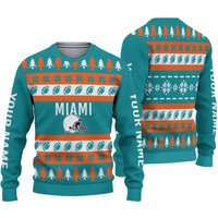 Christmas Sweater Men, Customized Miami Football Sweater, Miami Christmas