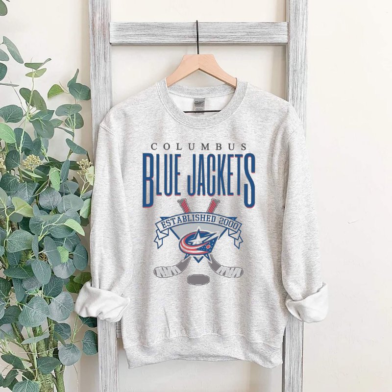 Columbus Blue Jackets Sweatshirt - Vintage Ice Hockey Apparel — Sweats à capuche pour hommes