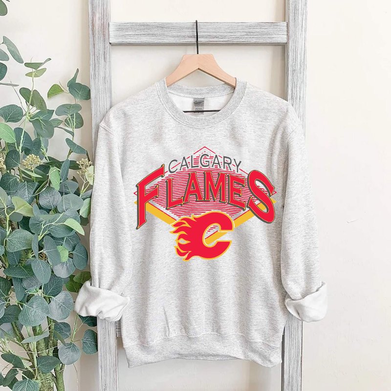 Calgary Flames Sweatshirt, Flames Sweatshirt, Hockey Sweatshirt — Sweats à capuche pour hommes