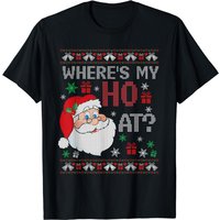 Where My Ho's At Ho Couple Ugly Christmas Sweater Pajama T-shirt — T-shirts pour hommes