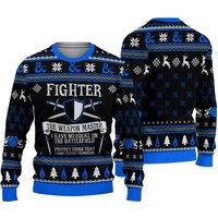 Dnd Classes Fighter Ugly 3d Sweater