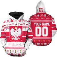 Poland National Team, Personalized Custom Name Number, Qatar World Cup 2022 3d Hoodie — Sweats à capuche pour hommes