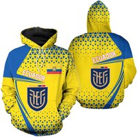 Ecuador Flag Pattern Sport Soccer Team, World Cup 2022 Qatar Champions 3d Hoodie — Sweats à capuche pour hommes