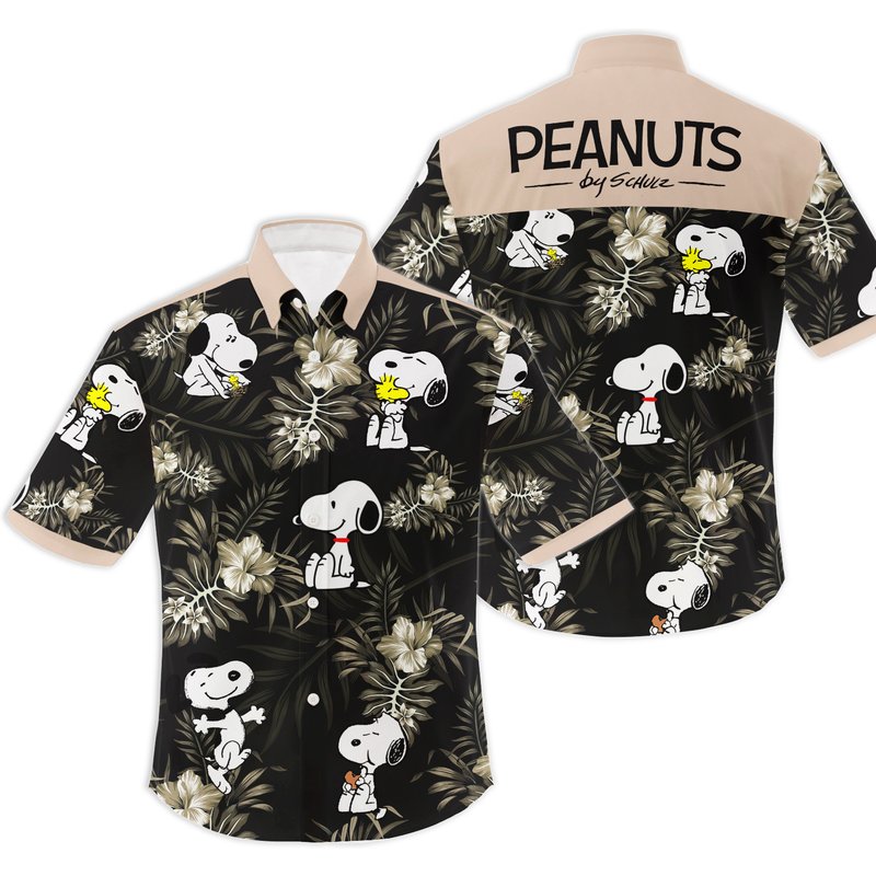 Snoopy Summer Time Hawaiian Shirt — Chemises décontractées pour hommes