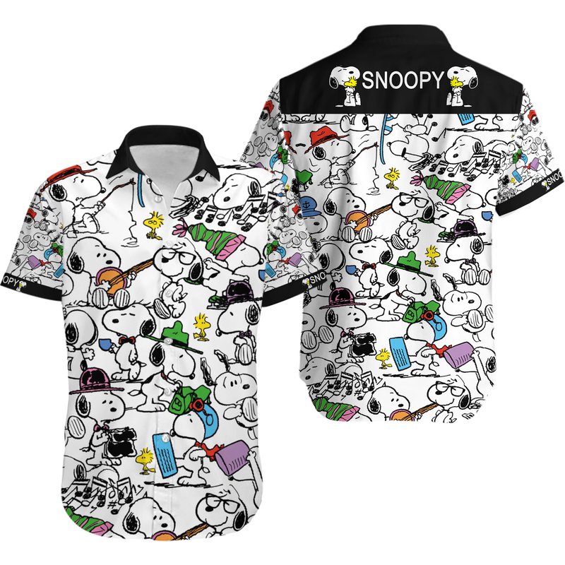Snoopy Summer Time Hawaiian Shirt — Chemises décontractées pour hommes