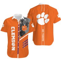 Clemson Tigers Short Sleeve Hawaiian Shirt — Chemises décontractées pour hommes