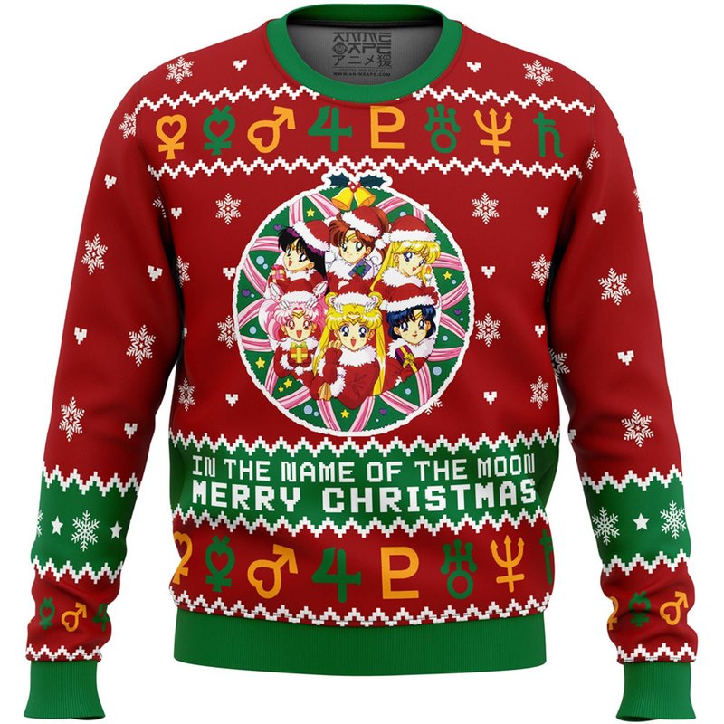 Sailor Moon Ugly Sweater, Sailor Moon Ugly Christmas 3d Sweater — Chandails pour hommes