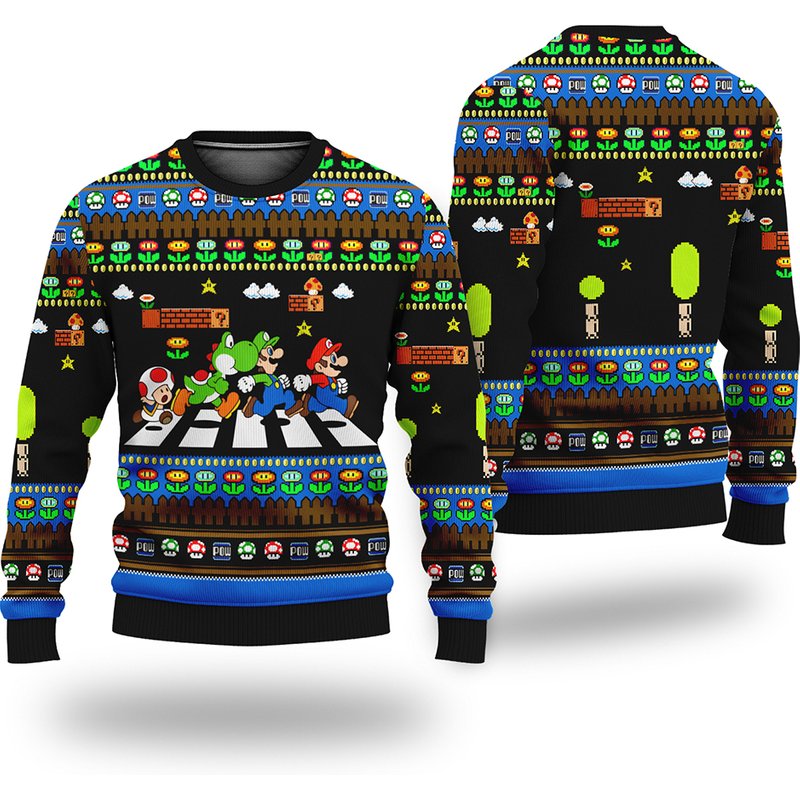 Supermario Ugly Christmas 3d Sweater — Chandails pour hommes