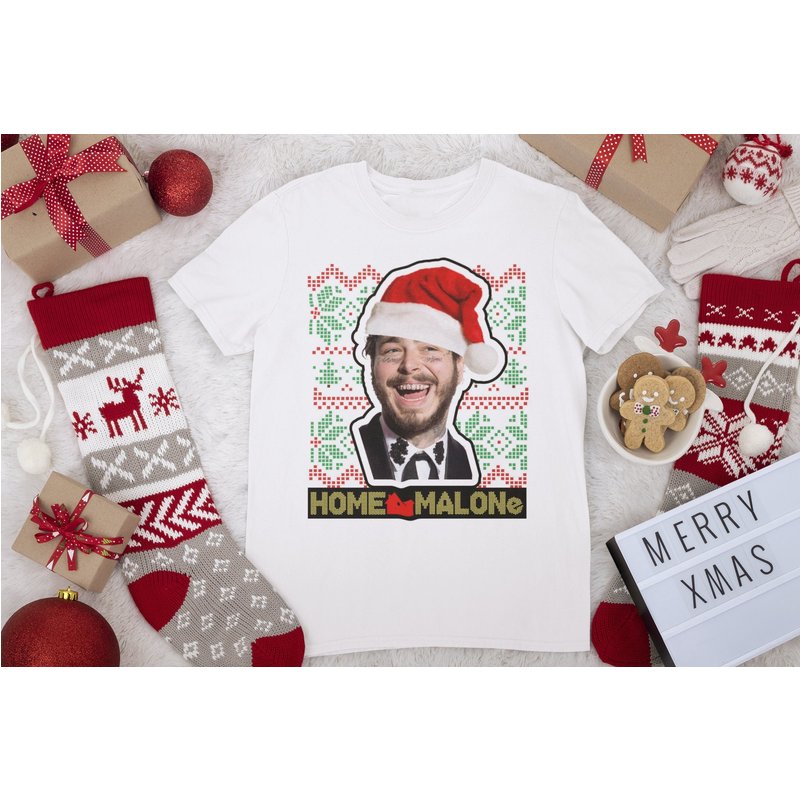 Home Malone Funny Christmas Sweater — T-shirts pour hommes