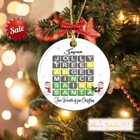 Personalized Wordle Christmas Ornament 2022 — Ornements