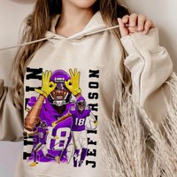 Justin Jefferson Vikings Hoodie — Sweats à capuche pour hommes