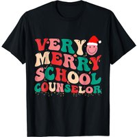 School Counselor Elf Christmas School Counselor Xmas Santa T-shirt — T-shirts pour hommes