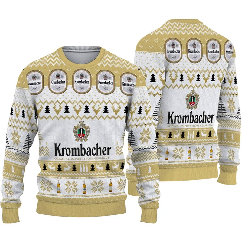 Krombacher Beer Christmas Ugly Sweater — Chandails pour hommes