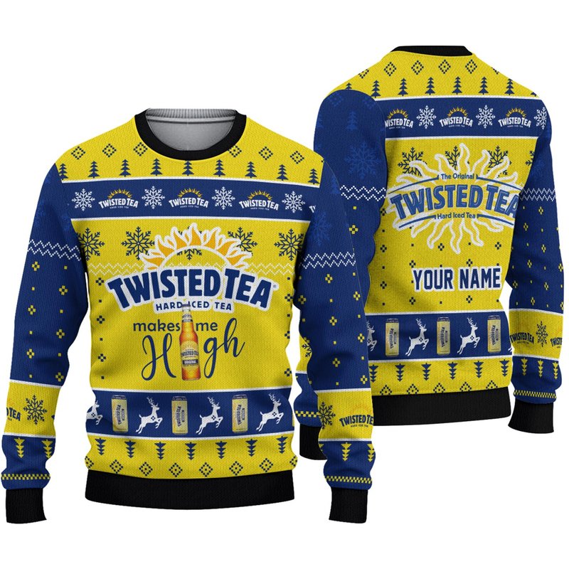 Personalized Twisted Tea Christmas Ugly Sweater