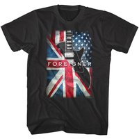 Foreigner Men's T Shirt | British American Flags Guitar Men's Graphic — Mens T Shirts