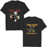 80s The Cult 1987 British Tour Hard Rock Concert Band Double-sided T-shirt