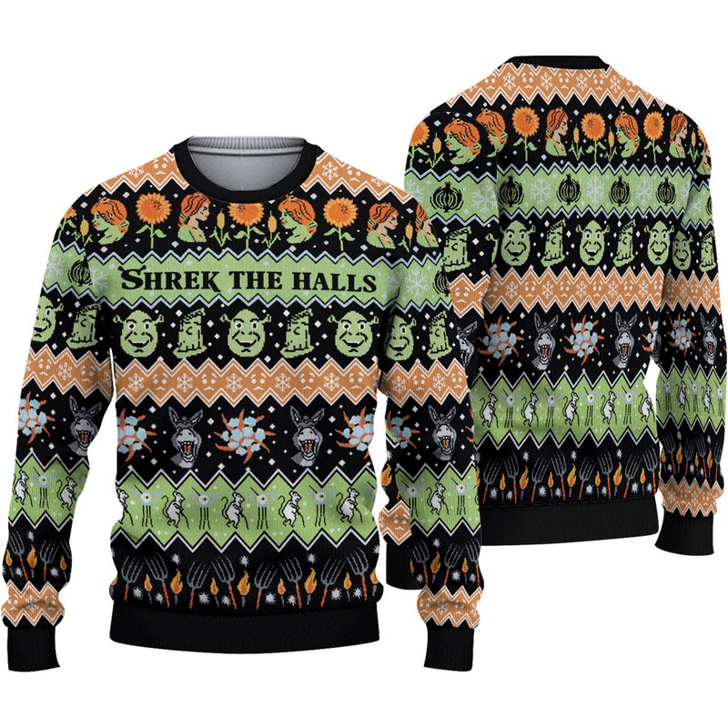 Shrek The Halls Ugly Christmas Sweater — Chandails pour hommes