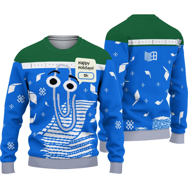 Christmas Clippy Ugly Sweater, Sorry Clippy Fans 3d Sweater — Chandails pour hommes