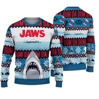 Jaws Da Dum Shark Vintage 3d Ugly 3d Sweater