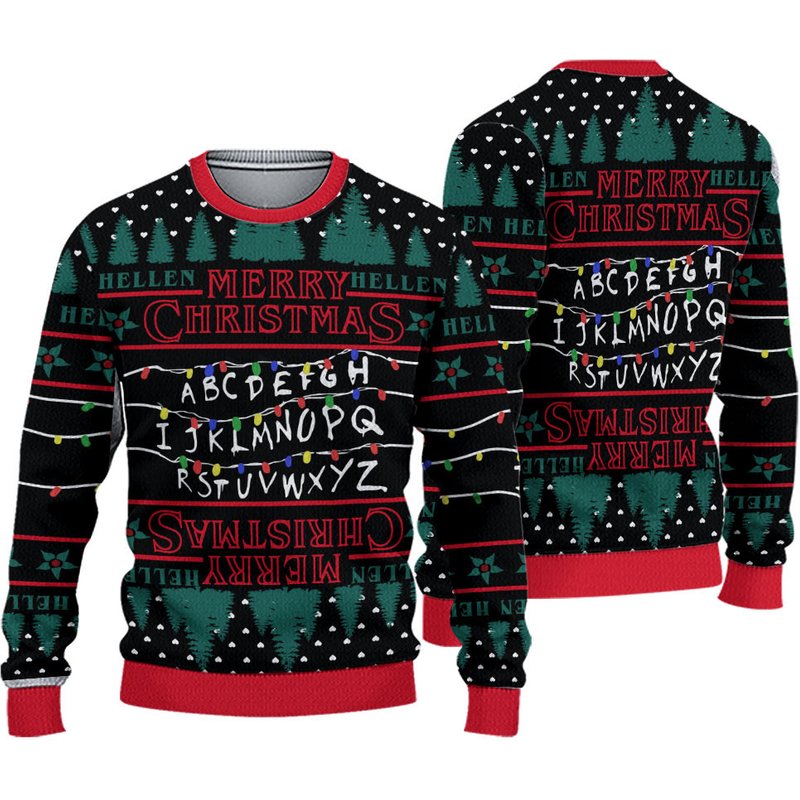 Stranger Characters Ugly Sweater — Sweats à capuche pour hommes