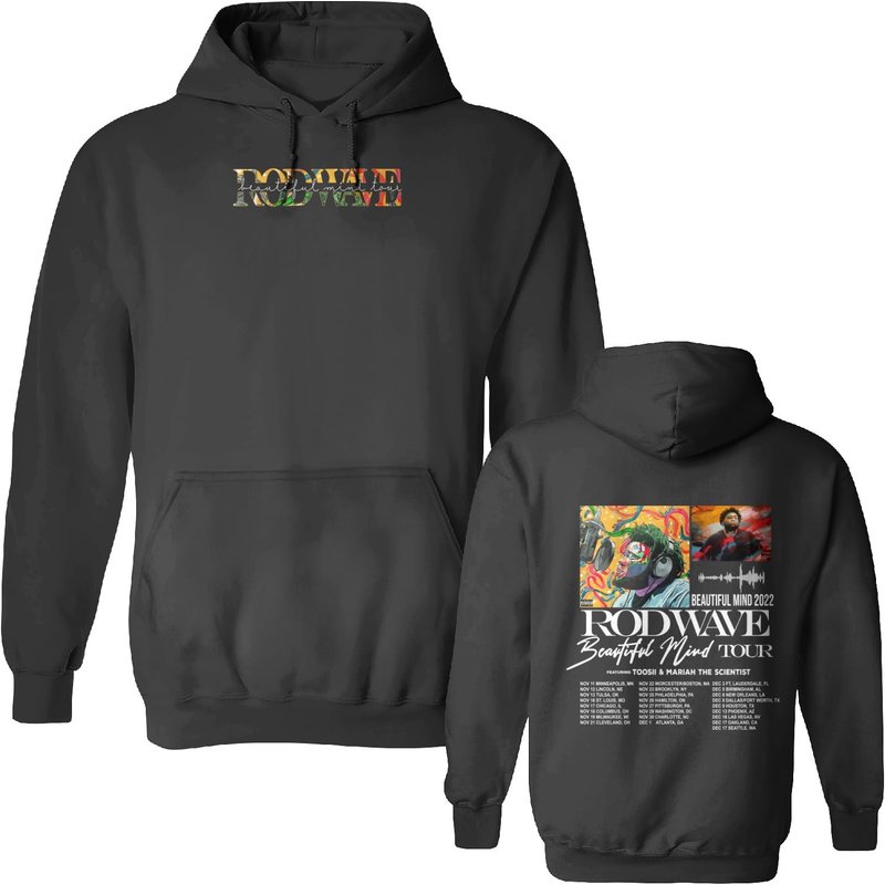 Rod Wave Beautiful Mind 2022 Tour Shirt, Vintage Unisex Hoodie — Sweats à capuche pour hommes