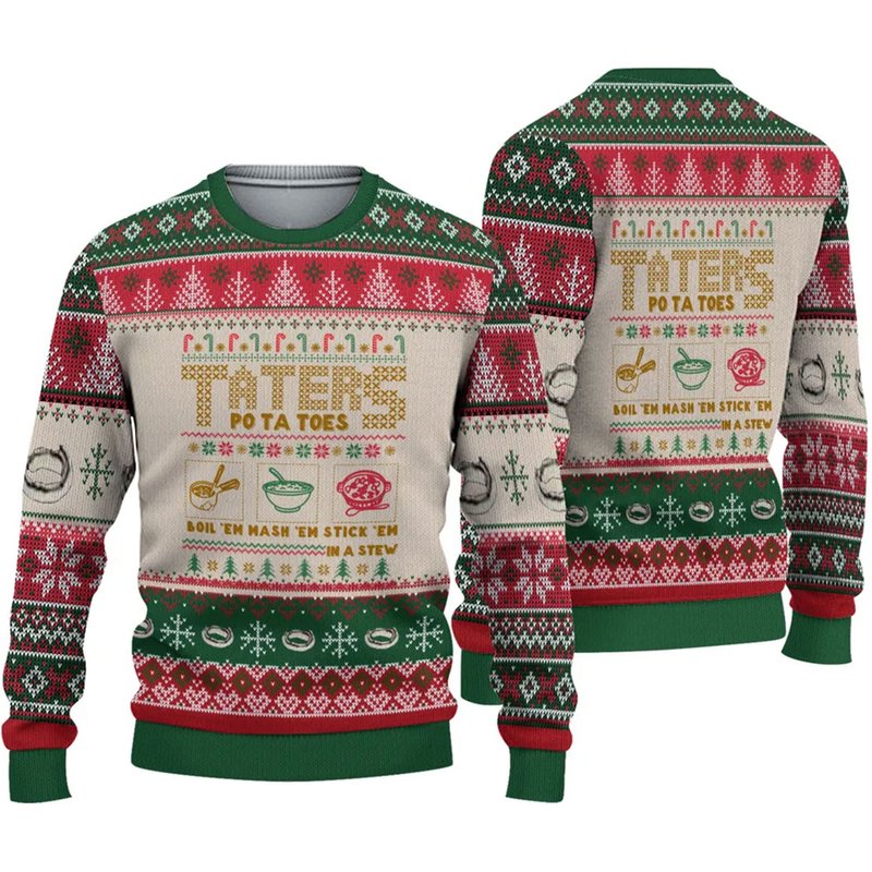 Taters Potatoes Lotr Green Knitted Sweater — Chandails pour hommes