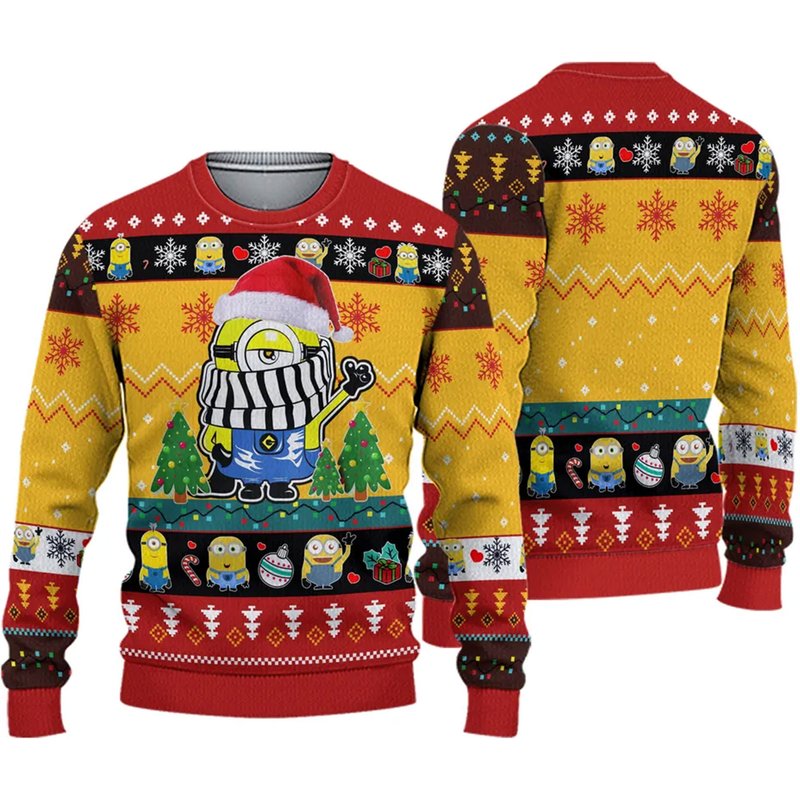 Cute Minions Winter Christmas Sweater — Chandails pour hommes