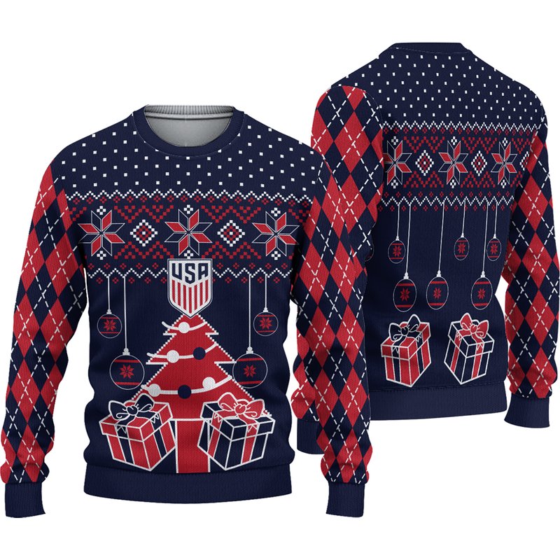 New Usmnt Soccer 2022 World Cup Ugly 3d Sweater — Chandails pour hommes