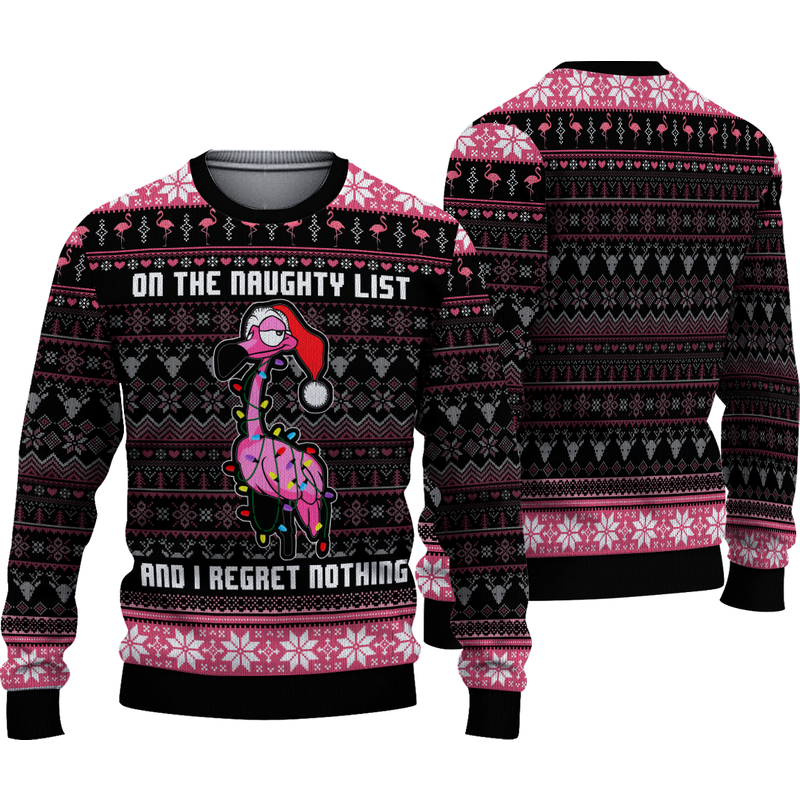 I'm On The Naughty List And I Regret Nothing Ugly Knitted Christmas 3d Sweater — Chandails pour hommes