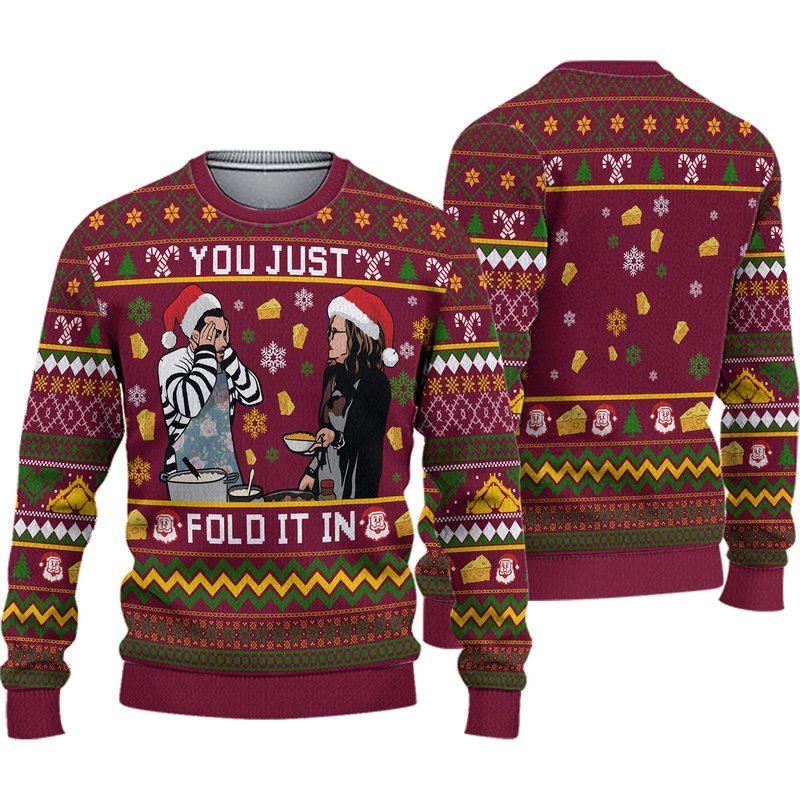 Fold The Cheese David Rose Ugly Knitted Christmas 3d Sweater — Chandails pour hommes
