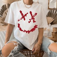 Red Smiley Face Louis Tomlinson Shirt, Louis Tomlinson Merch,one Direction Shirt — T-shirts pour hommes