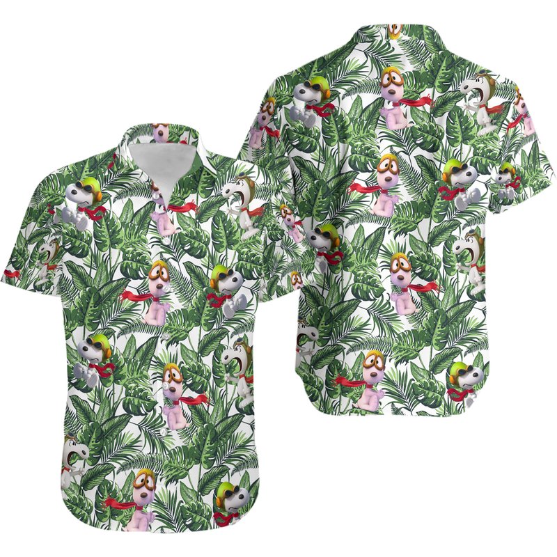 Snoopy Summer Time Hawaiian Shirt — Chemises décontractées pour hommes