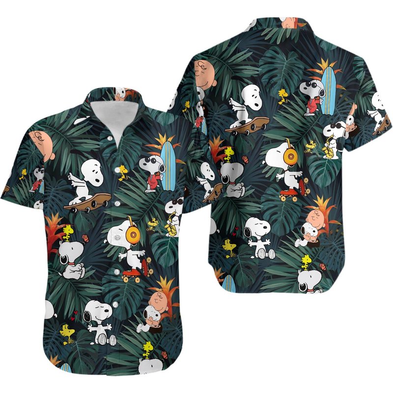 Snoopy Summer Time Hawaiian Shirt — Mens Casual Shirts
