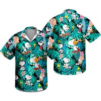 Snoopy Summer Time Hawaiian Shirt 260702 Autumn Fashion Travel Sport — Chemises décontractées pour hommes