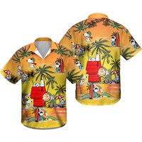 Snoopy Summer Time Hawaiian Shirt Beach Shirt Fashion Summer Fan — Mens Casual Shirts