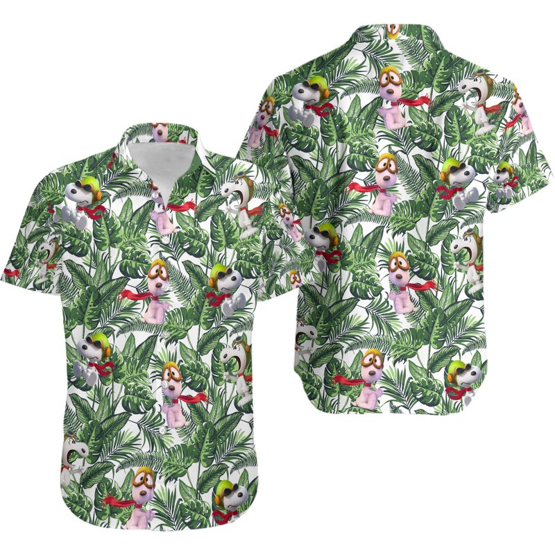 Snoopy Summer Time Hawaiian Shirt — Chemises décontractées pour hommes