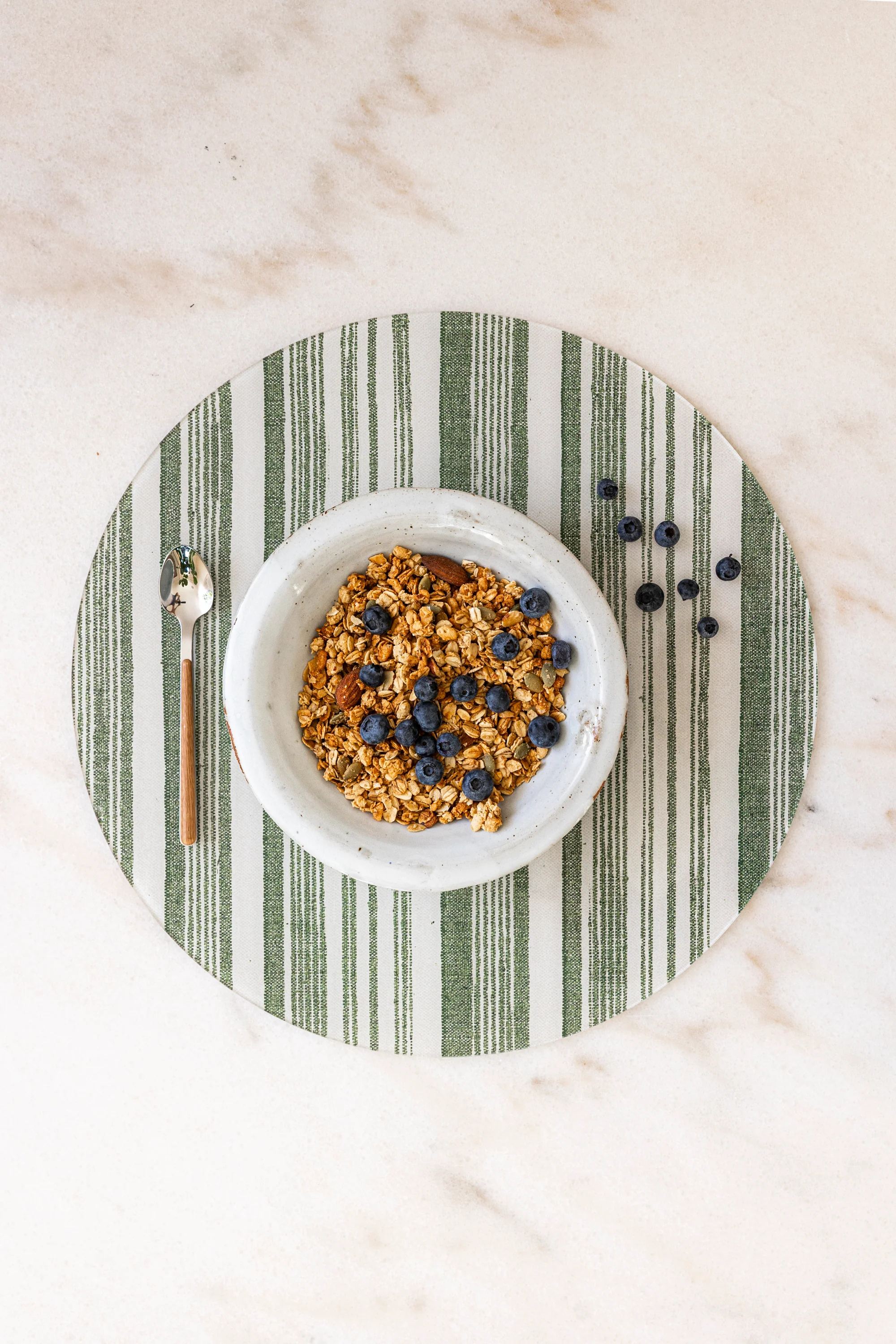 Proper Table - Placemats (set of 2) - Stuart Stripe (Green)