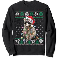 Raccoon Christmas Lights Ugly Sweater Racoon Lover Xmas Sweatshirt — Sweats à capuche pour hommes