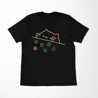 Neon Dnd Cat Shirt | Dungeons And Cats | Dungeons And Dragons — T-shirts pour hommes