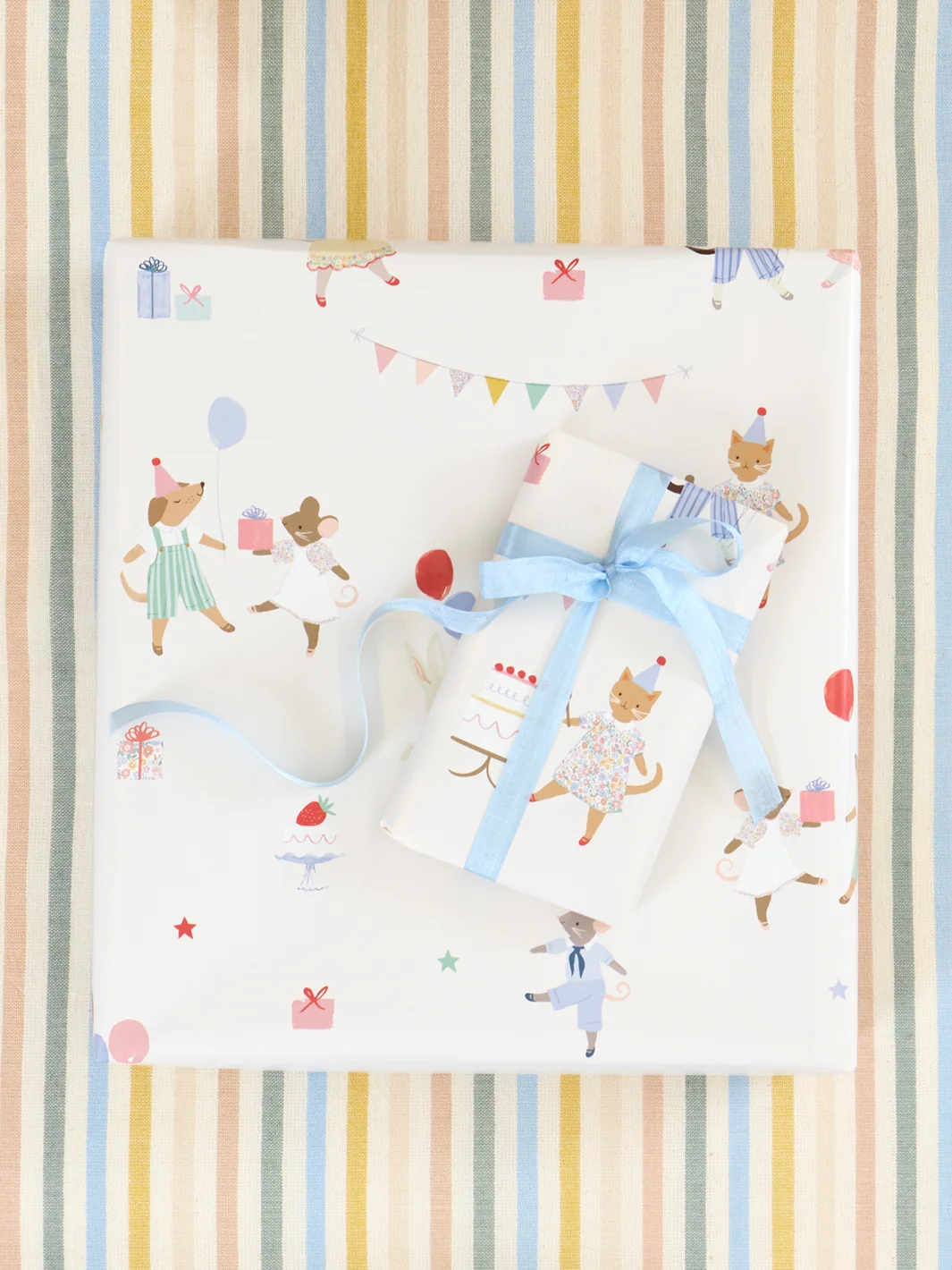 'Animal Friends' Gift Wrap by Meri Meri - Cream — Robes pour femmes