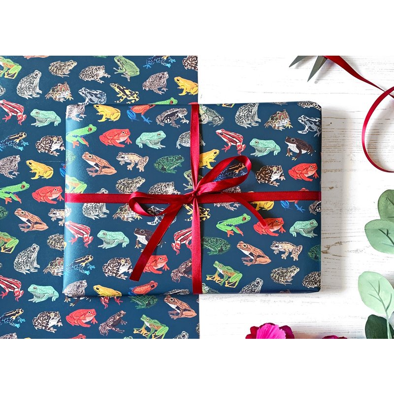 Frog Wrapping Paper, Frogs And Toads Gift Wrap, Frog Gift — Papier cadeau et fêtes