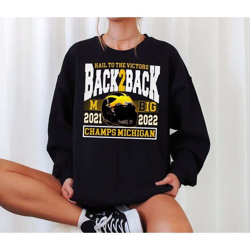 Michigan Back-to-back Big Ten Championship 2022 Shirt, Wolverines Football Big Ten Champions Shirt — Sweats à capuche pour hommes