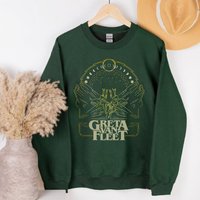 Greta Van Fleet Moon Phase Sweatshirt, Rock Band — Mens Hoodies